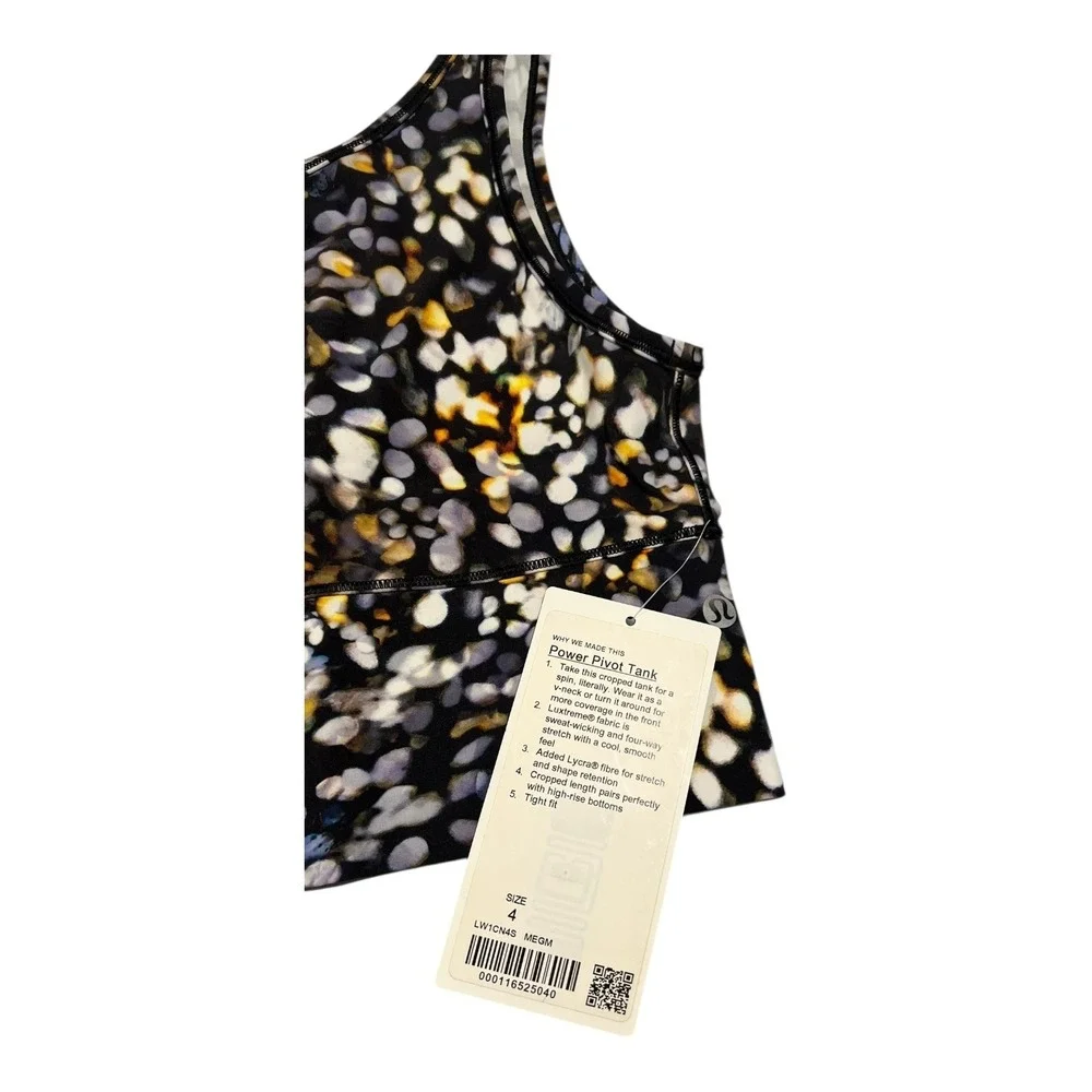 Lululemon Power Pivot Tank Metropolis Glow Women's 4 Cropped Athletic‎ NWT